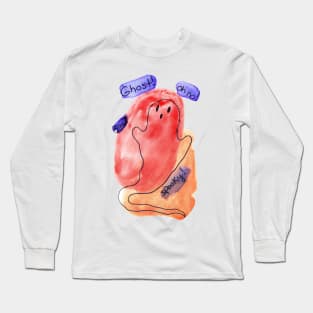 Spooky Watercolor Ghost! Oh no! Long Sleeve T-Shirt